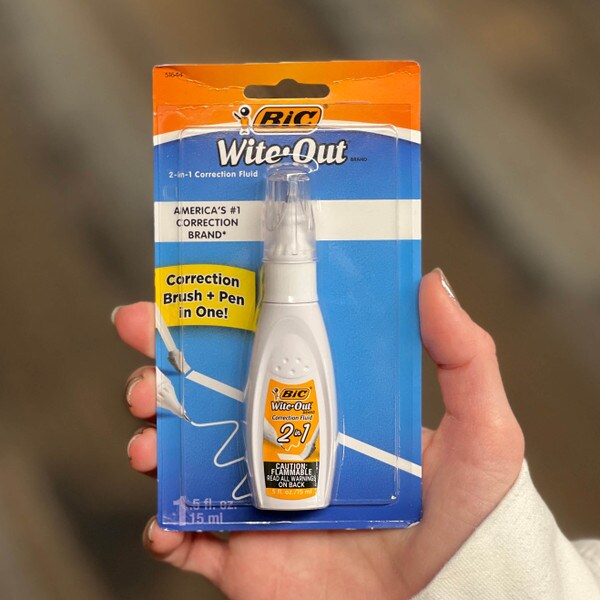 BIC Wite-Out 2-in-1 Correction Fluid Brush and Pen White